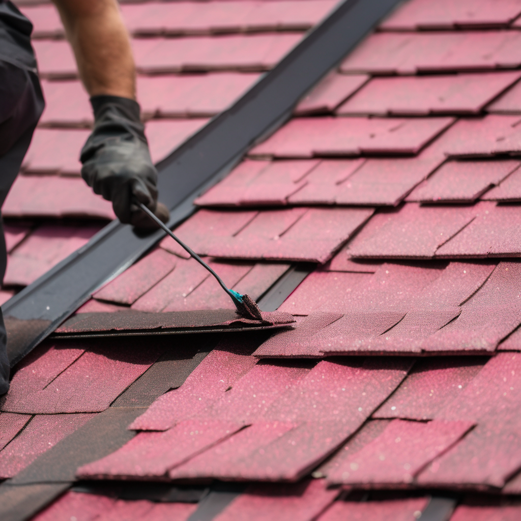 Deteriorated roof shingles with visible damage and granule loss